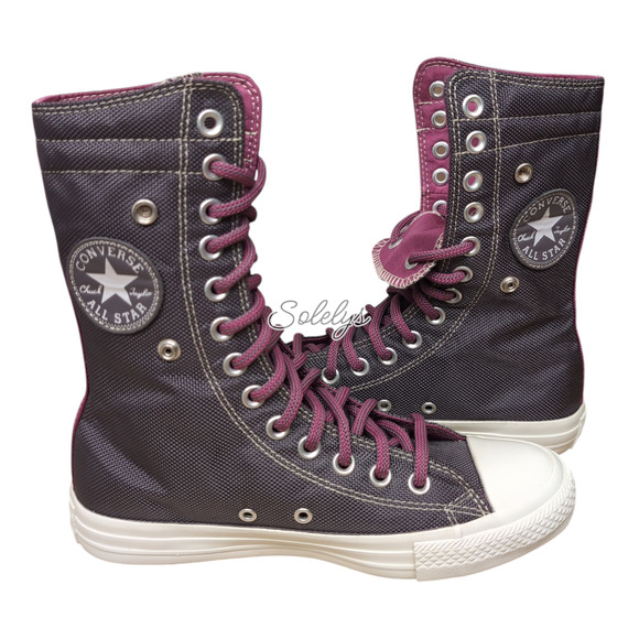 Converse CTAS 2012 RARE XHI 13 Eyelet Calf High Purple Foldover Sneaker Womens 7 - Picture 13 of 13